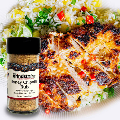 Combo Pack, Honey Chipotle Rub & Roasted Vegetable Seasoning, Perfect for Chicken, Pork, Vegetables, BBQ, Stir-Fries, Glass Bottle, Pack of 2