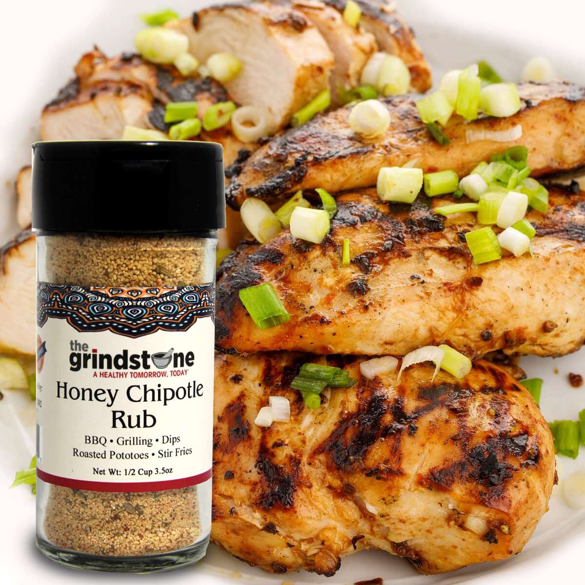 Honey Chipotle Rub, Sweet, Smoky, Herby Dry Rub for Chicken, Pork, and Roasted Vegetables, BBQ, 3.5 oz, Glass Jar with Sifter, Pack of 2