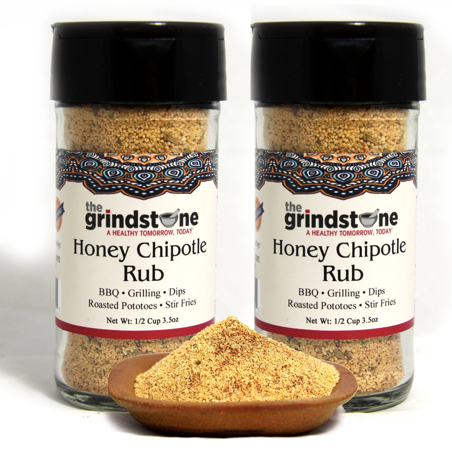 Combo Pack, Honey Chipotle Rub & Roasted Vegetable Seasoning, Perfect for Chicken, Pork, Vegetables, BBQ, Stir-Fries, Glass Bottle, Pack of 2