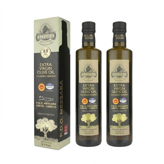 Ellora Farms, Award-Winning Extra Virgin Olive Oil, PDO Messara Valley, Crete Greece, Kosher, Bottle in box, 17 FL oz, Pack of 2