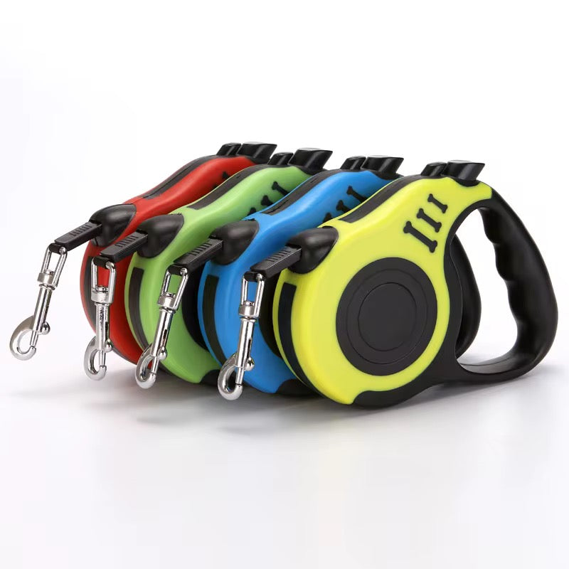 Pawspire Signature Retractable Leash, Smooth One-Touch Locking, Ergonomic Grip, 3M (10 feet) Heavy-Duty Nylon Strip, (Pink)