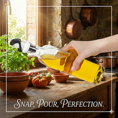 Ellora Farms, Apollo Chef Pourer, Magnetized Gravity Closing Spout, Perfect for Oil, Vinegar or Wines (Black)