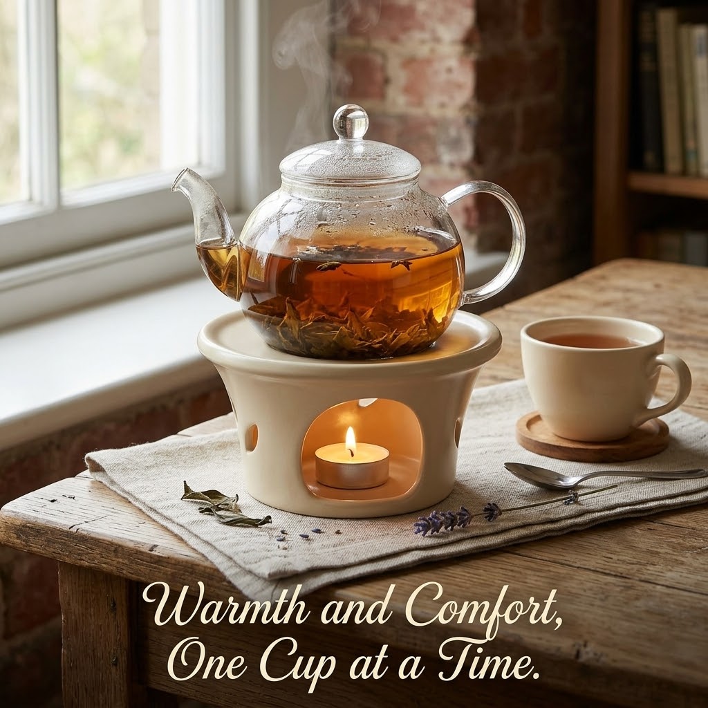 Teapot Warmer, Porcelain, Eggshell Cream