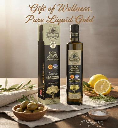 Ellora Farms, Award-Winning Extra Virgin Olive Oil, PDO Messara Valley, Crete Greece, Kosher, Bottle in box, 17 FL oz, Pack of 2