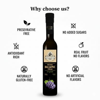 Ellora Farms, Plain Natural and Orange Infused Balsamic Vinegar, Combo Pack, Greece, 8.5 oz. Each
