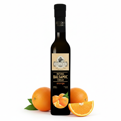 Ellora Farms, Plain Natural and Orange Infused Balsamic Vinegar, Combo Pack, Greece, 8.5 oz. Each