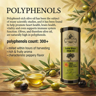 Ellora Farms, Certified PDO Extra Virgin Olive Oil, Traceable and Single Estate EVOO, Harvested in Crete, Greece, 17 Oz Tins, Pack of 2