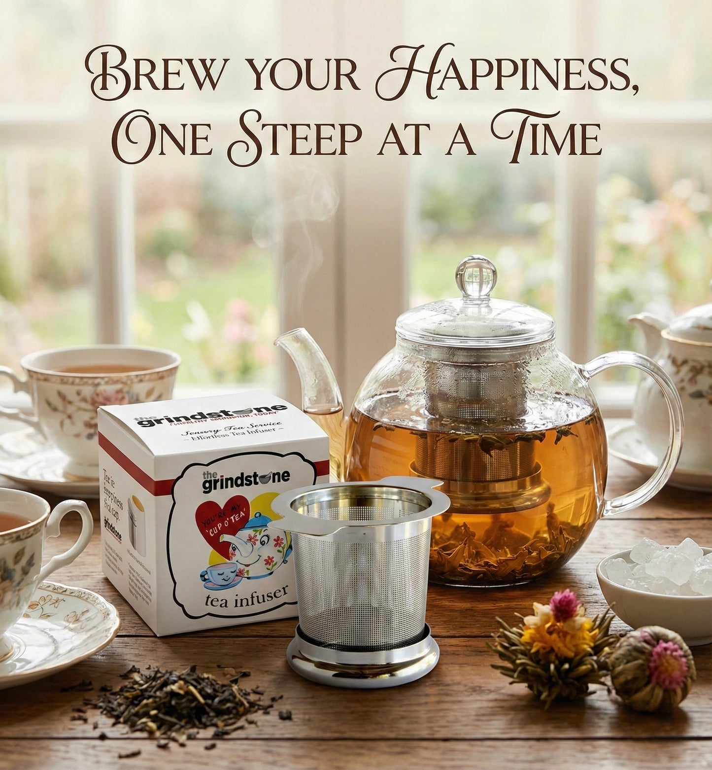 Grindstone, Effortless Tea Infuser, Stainless Steel