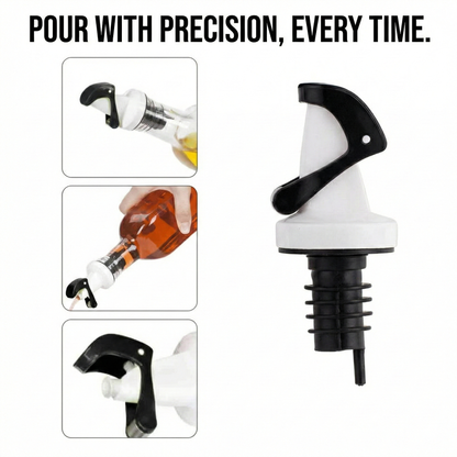 Ellora Farms, Apollo Chef Pourer, Magnetized Gravity Closing Spout, Perfect for Oil, Vinegar or Wines (Black)