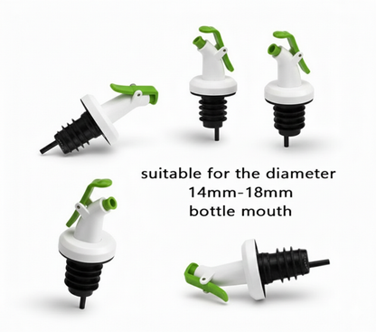 Ellora Farms, RANI Chef Pourer 2 Pk, Venus Chef Pourer, Perfect for Oil, Vinegar or Wines, Snap on Lock, Green