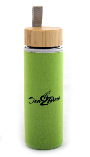 Tea2Brew, Double Walled On-the-Go Glass Tea Infuser, Sleeve only - Green