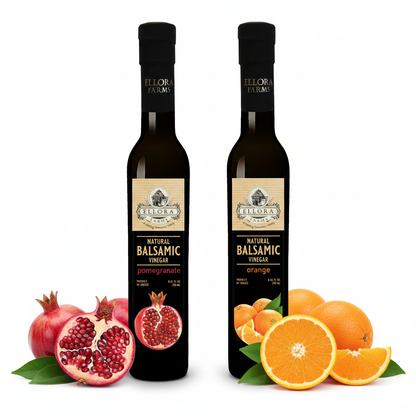 Ellora Farms, Pomegranate and Orange Infused Balsamic Vinegar, Combo Pack, Greece, 8.5 oz. Each