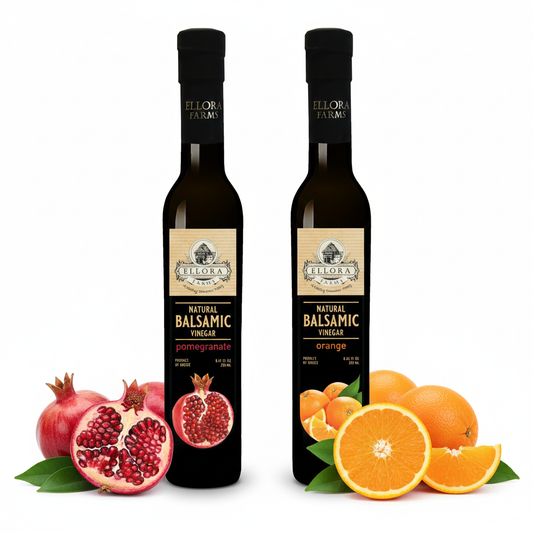 Ellora Farms, Pomegranate and Orange Infused Balsamic Vinegar, Combo Pack, Greece, 8.5 oz. Each