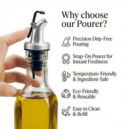 Ellora Farms, Venus Chef Pourer 4 Pk, BPA Free, Designed for Oil, Vinegar, or Dressings, Fits 16 oz bottles