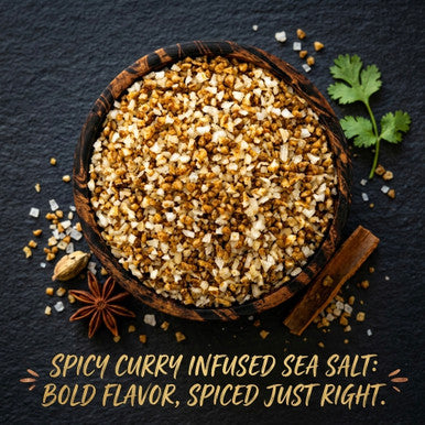 Spicy Curry Salt, Infused Sea-Salt, 2 oz. Pouch