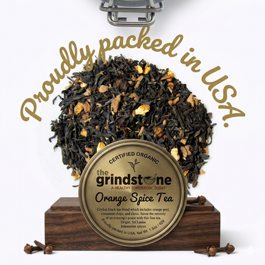 Organic Orange Spice Chai Tea, Specialty loose black tea collection, 1.5 oz Jar