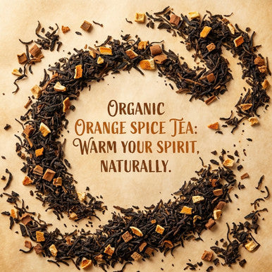 Organic Orange Spice Chai Tea, Specialty loose black tea collection, 1.5 oz Jar