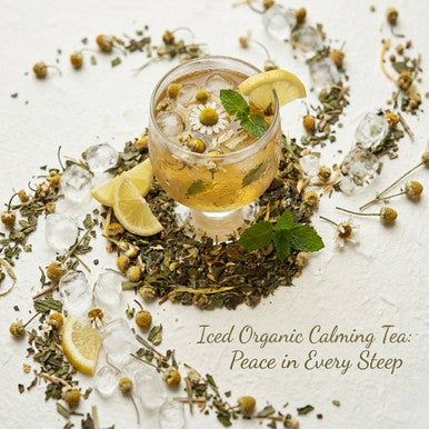 Organic Calming Tea, Caffeine Free Herbal Infusion with Hint of a Mint, 1 oz Jar