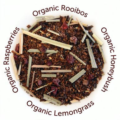 Organic Raspberry Rush Tea, Caffeine Free Herbal Infusion, Dessert Tea Collection, 2 oz. Jar