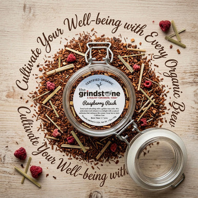 Organic Raspberry Rush Tea, Caffeine Free Herbal Infusion, Dessert Tea Collection, 2 oz. Jar
