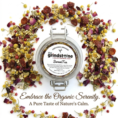 Organic SereniTea, Caffeine Free Herbal Infusion, Wellness Tea, 1.1 Oz Jar