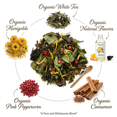 Organic White Butterscotch Tea, White Peony Tea, Dessert Tea Collection, 1 Oz Jar