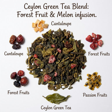 BERRY SENSATION TEA, Ceylon Green Tea With Real Fruit Pieces, Dessert Tea Collection, 2 oz. Jar