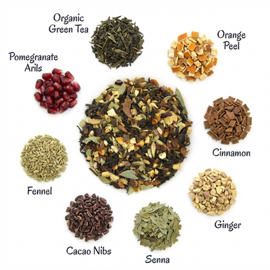 Organic Detox Tea, Green Tea with Natural Fruits and Spices, Wellness Tea Collection, 1.8 Oz Jar