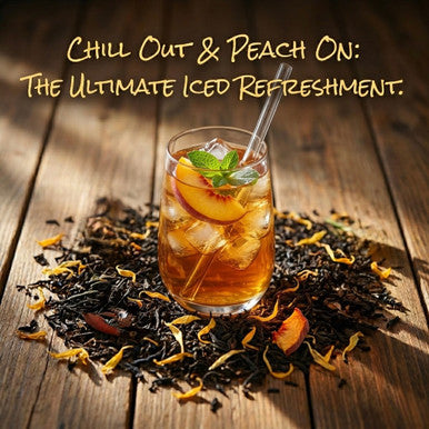 ORGANIC SUMMER PEACH TEA | Black Tea with Natural Peach Flavor | Dessert Tea Collection | 2 oz. Jar