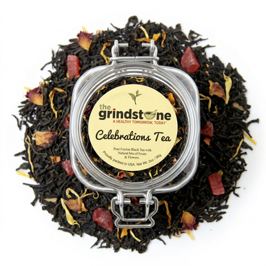 Celebrations Tea, Ceylon Black Loose Tea with Spices, 2 oz. Jar