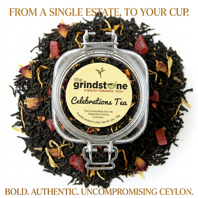 Celebrations Tea, Ceylon Black Loose Tea with Spices, 2 oz. Jar