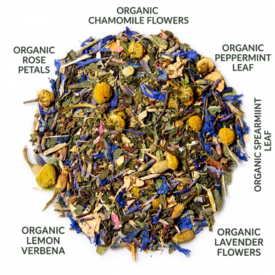 Organic Tranquility Tea, Caffeine Free Herbal Infusion, 1.0 oz. Jar