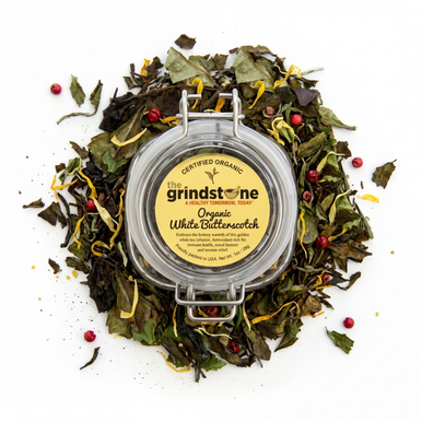 Organic White Butterscotch Tea, White Peony Tea, Dessert Tea Collection, 1 Oz Jar