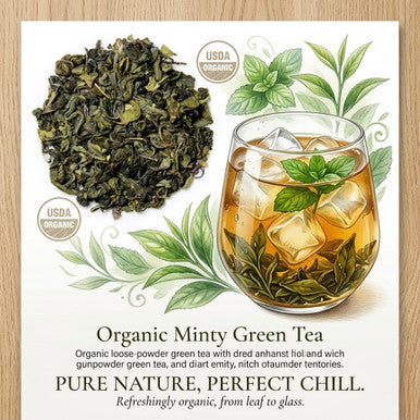 Minty Detox Green Tea, Green leaf Tea 2 oz. Jar