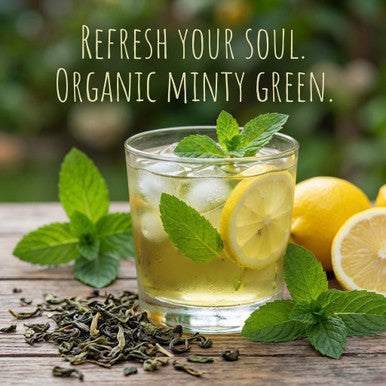 Minty Detox Green Tea, Green leaf Tea 2 oz. Jar