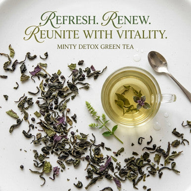 Minty Detox Green Tea, Green leaf Tea 2 oz. Jar