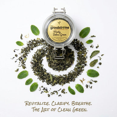 Minty Detox Green Tea, Green leaf Tea 2 oz. Jar