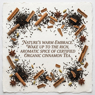 Organic Cinnamon Tea, Ceylon Black Tea with cinnamon spice, Wellness Tea Collection, 2 oz. Jar