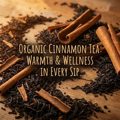 Organic Cinnamon Tea, Ceylon Black Tea with cinnamon spice, Wellness Tea Collection, 2 oz. Jar