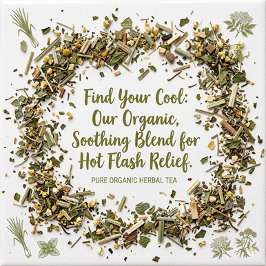 Organic Hot Flashes Tea, Wellness Tea Collection, 1.25 Oz. Jar