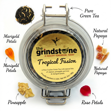 Tropical Fusion Ceylon Loose Green Tea, Specialty Tea Collection, 2 oz. Jar