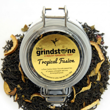 Tropical Fusion Ceylon Loose Green Tea, Specialty Tea Collection, 2 oz. Jar