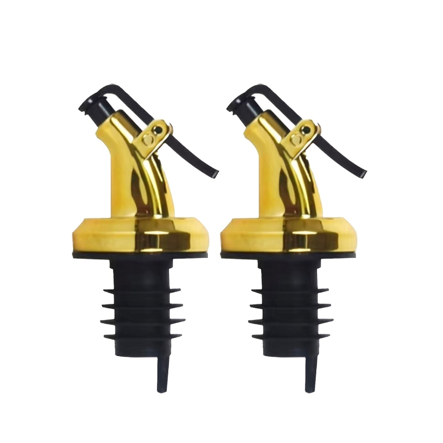 Ellora Farms, Venus Chef Pourer 2 Pk, Venus Chef Pourer, Perfect for Oil, Vinegar or Wines, Snap on Lock, Gold