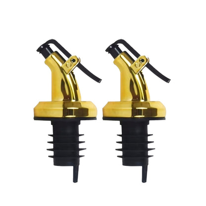 Ellora Farms, Venus Chef Pourer 2 Pk, Venus Chef Pourer, Perfect for Oil, Vinegar or Wines, Snap on Lock, Gold