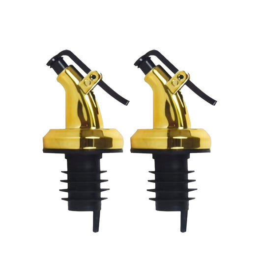 Ellora Farms, Venus Chef Pourer 2 Pk, Venus Chef Pourer, Perfect for Oil, Vinegar or Wines, Snap on Lock, Gold