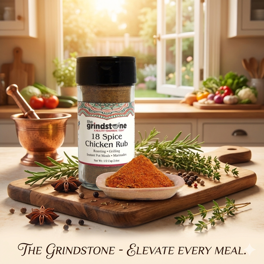 18 Spice Chicken Rub, Perfect for Grilling, Tandoor, Roast, Broil, Hand-blended Non GMO & MSG Free Spice, 3.50 oz. Glass Jar, Pack of 2