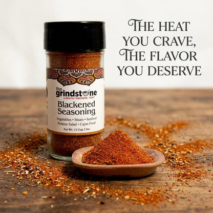 Blackened Seasoning, Perfect Spice blend for Fish & Seafood dishes, Potato Salad, Meats, Non-GMO & Non MSG, 2.50 oz. Glass Bottle with Sifter