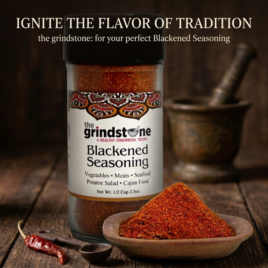Blackened Seasoning, Perfect Spice blend for Fish & Seafood dishes, Potato Salad, Meats, Non-GMO & Non MSG, 2.50 oz. Glass Bottle with Sifter