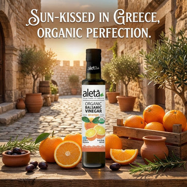 Aleta Organic, Infused Balsamic Vinegar, Orange & Fig Combo Pack, No Preservatives, Glass Bottle, 8.45 oz., Pack of 2