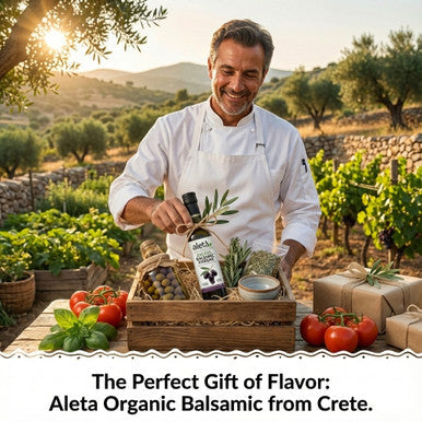 Aleta Organic, Plain Aged Balsamic Vinegar, No-Added Sugar, No-Preservatives, Great Taste Award Winner, Glass Bottle, 8.45 oz.